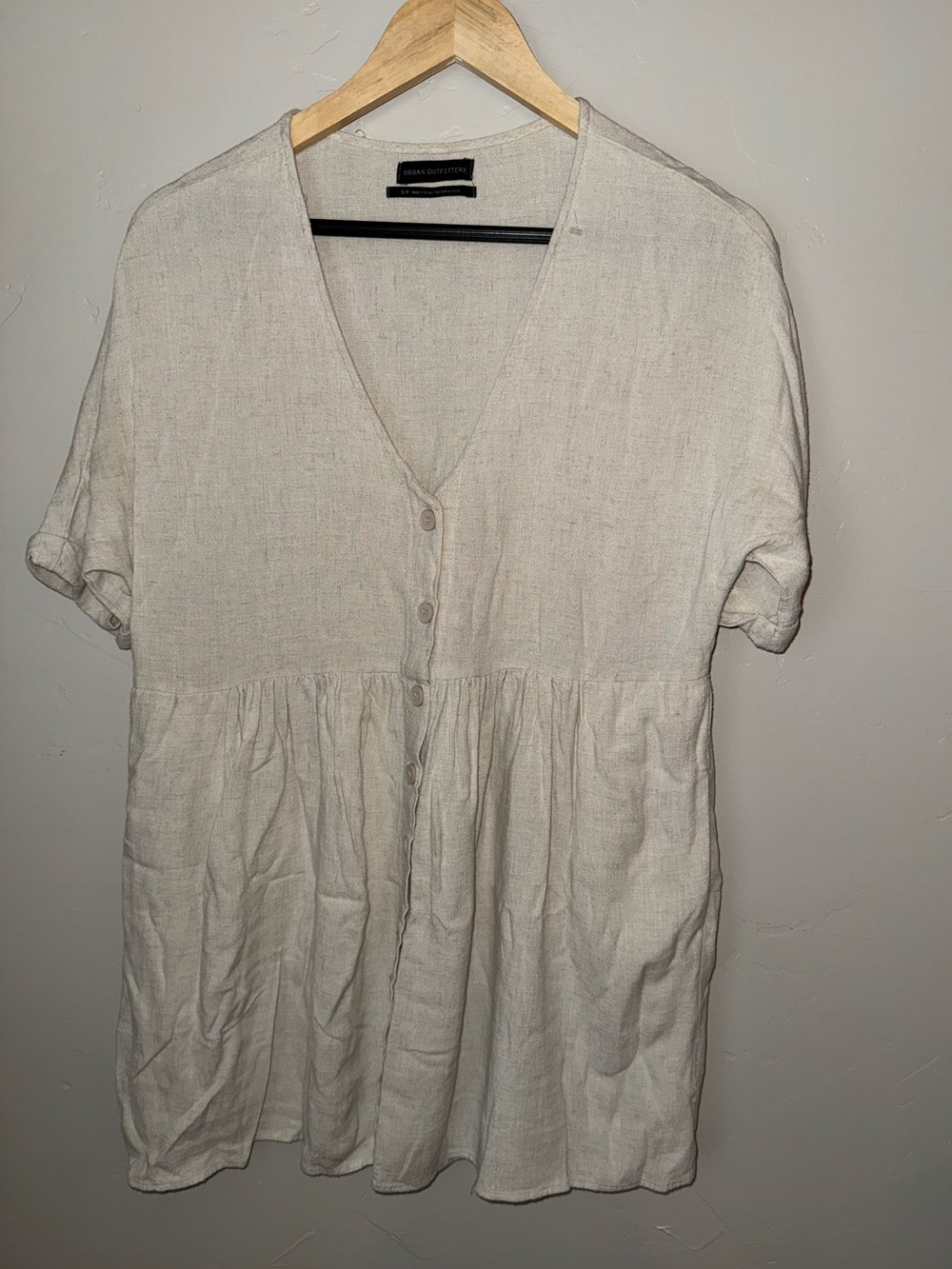 Urban Outfitters Button-Front Peplum Blouse